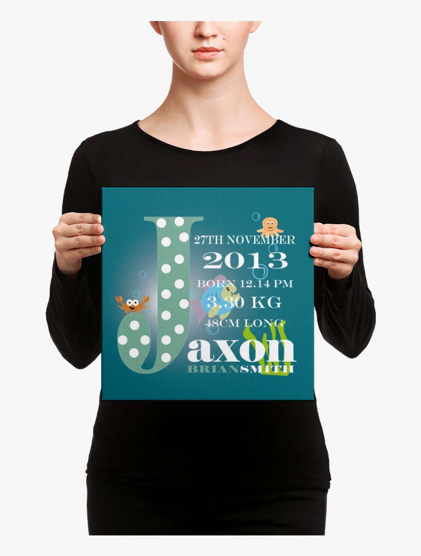 Personalised Prints/under The Sea Birth Announcement - Canvas, transparent png #8282477