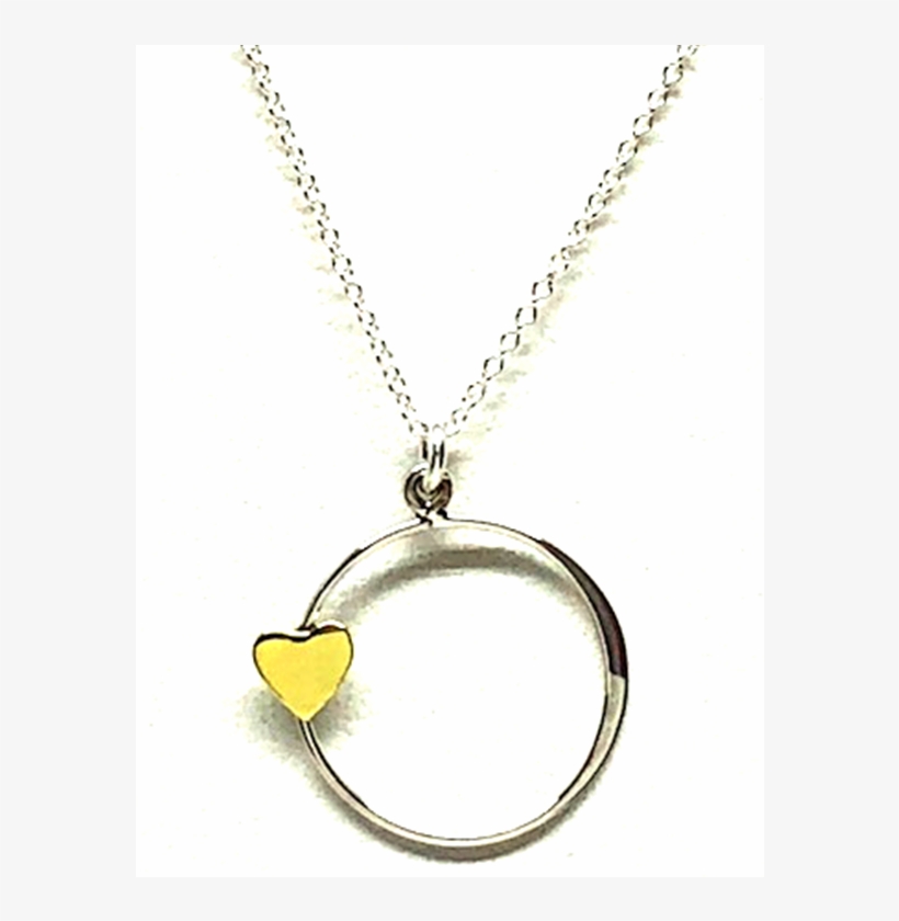 Open Circle With Heart Necklace - Locket, transparent png #8282593