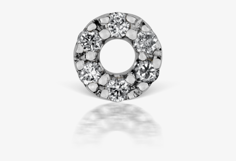 Diamond Micropave Open Circle Threaded Stud - Diamond, transparent png #8282961