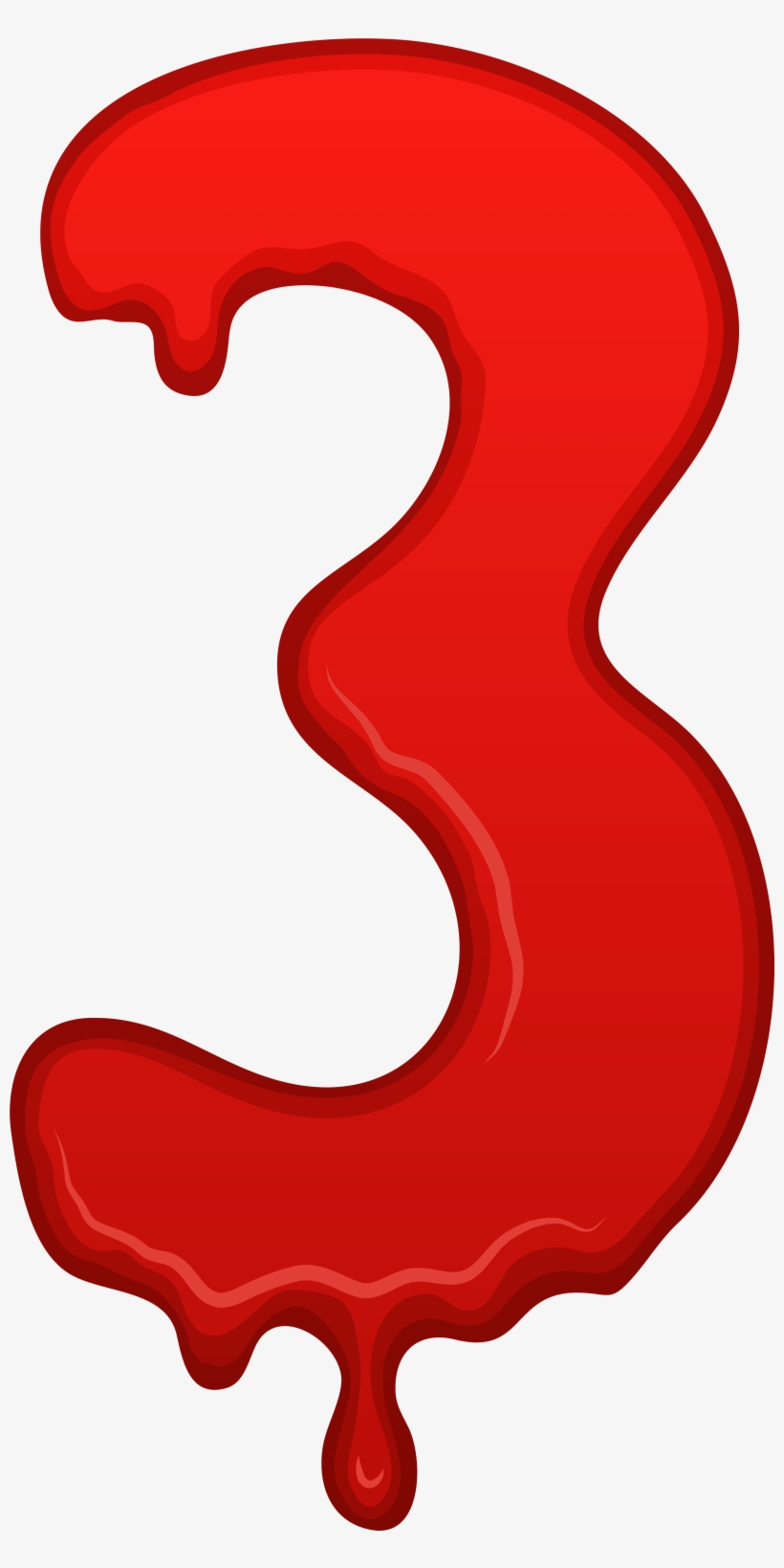 Bloody Number Three Png Clip Art Image - Bloody Number Png, transparent png #8284068