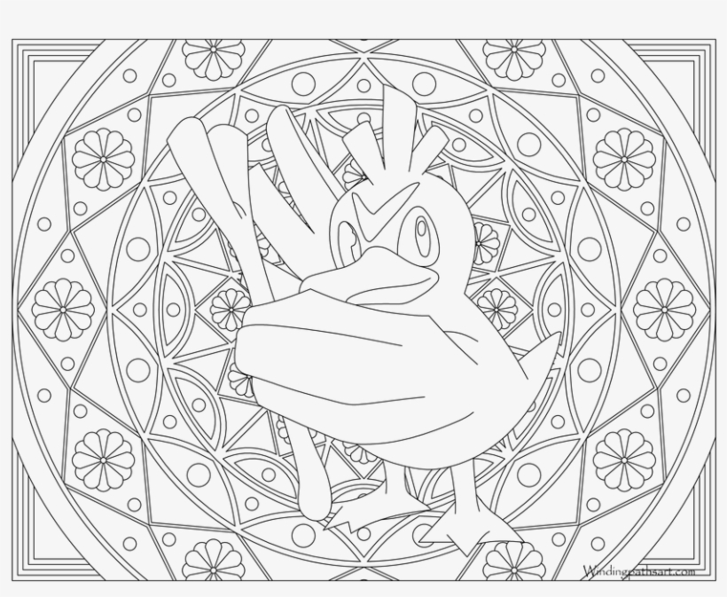 Farfetch'd Pokemon Coloring Page Pokemon Coloring - Mandalas De Pokemon Zapdos, transparent png #8285386