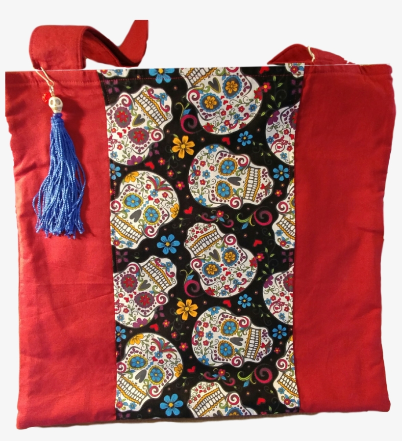 Bag Red Cloth Day Of The Dead Handcrafted By Skilled - Calavera, transparent png #8286040