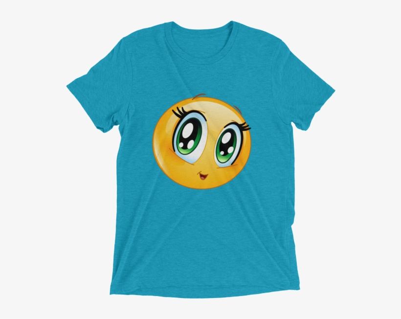 Cute Manga Girl Emoji T Shirt - Shirt, transparent png #8286089