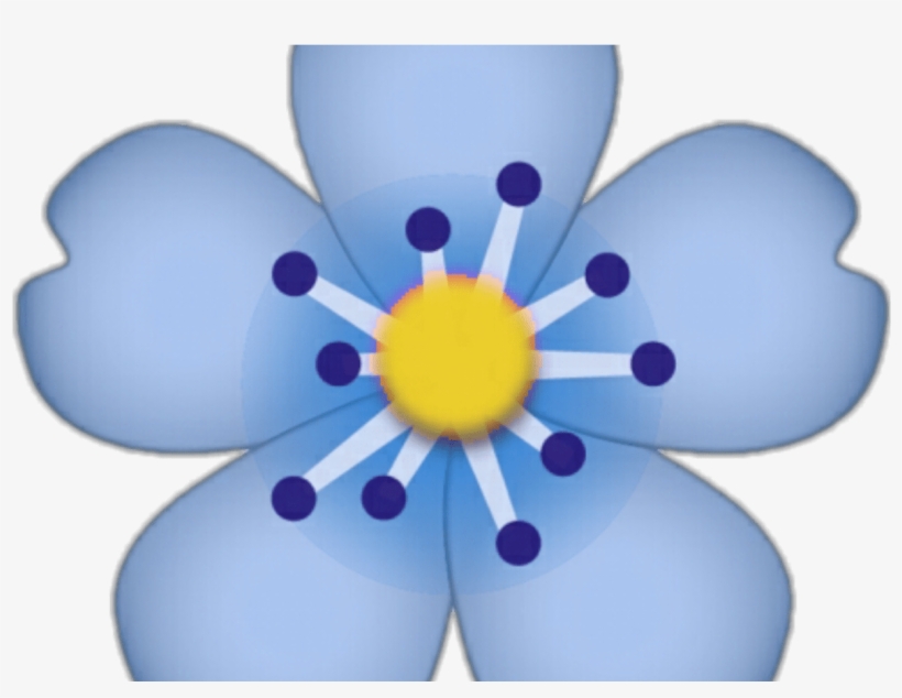 Emoji Apple Iphone Flower Fleur Cute Blue Hibiscusflowe - Ios Flower Emoji Png, transparent png #8286119