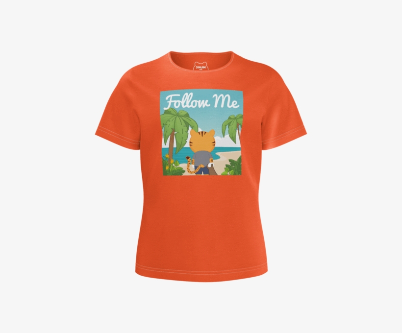Girl's Follow Me Beach T-shirt Sinjin And Friends - Active Shirt, transparent png #8286325