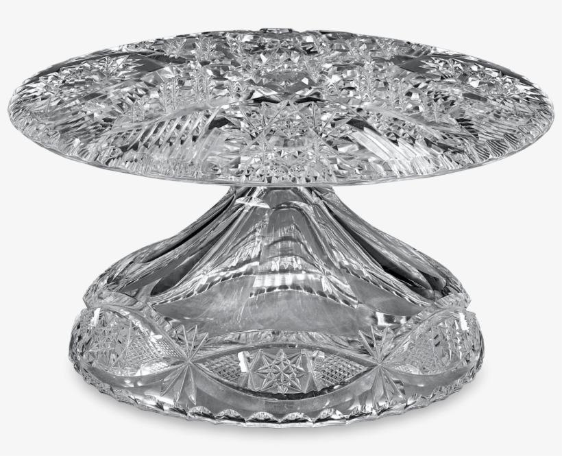 Libbey American Brilliant Cut Glass Toupée Stand - Cake Stand, transparent png #8287005