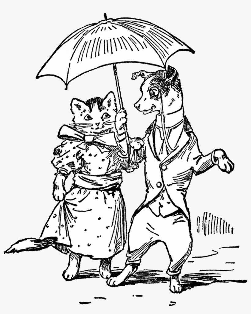 Clipart Black And White Library Free Digi Stamps Digital - Vintage Cat Illustration Free, transparent png #8287232