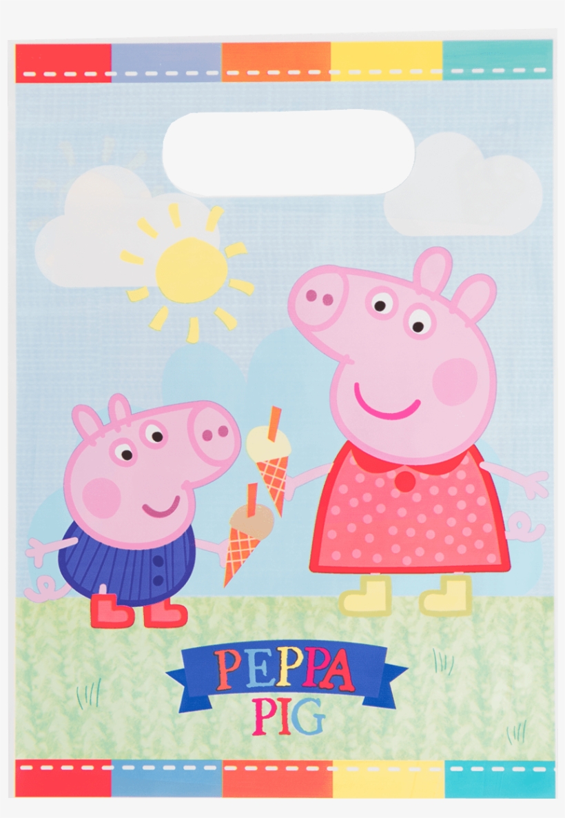 Peppa Pig Loot Bag Front - Banner Peppa Pig, transparent png #8287309
