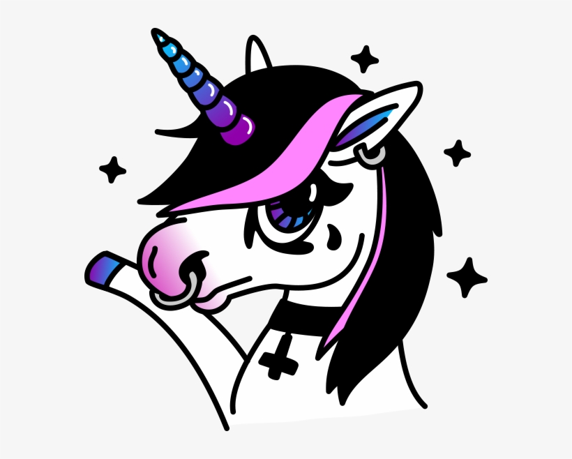 99cb 0000 Vector Smart Object - Unicorns Goth, transparent png #8289318
