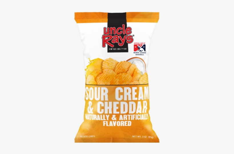 Uncle Rays Sour Cream & Cheddar Flavour Potato Chips - Potato Chip, transparent png #8291292