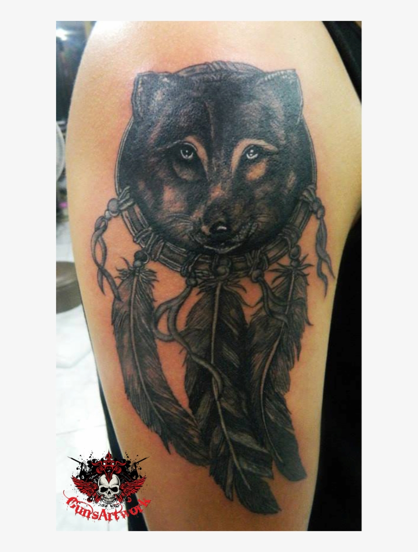 Dog Dream Catcher Tattoo - Tattoo, transparent png #8294199