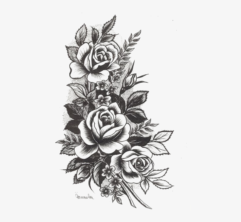 Rose Tattoo Png High-quality Image - Flowers Design Tattoo, transparent png #8295156