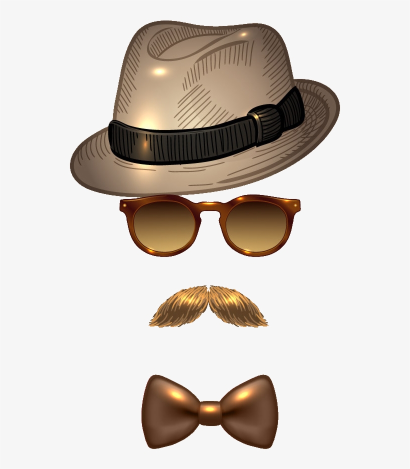 Sunglasses Fedora Moustache Avatar Hat Man Clipart - Logo Moustache Papillon, transparent png #8295539