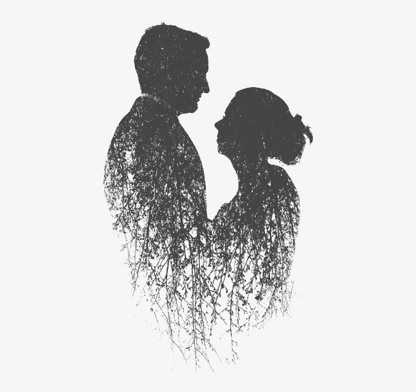 Silhouette Couple Multiple Exposure Png Image High - Love Double Exposure P...