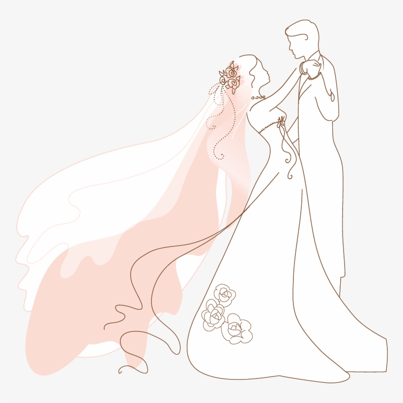 Embroidery Pattern Of Line Drawings Wedding From Ringtrueceremonies - Wedding Vector, transparent png #8297171