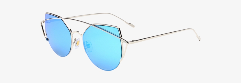 Metal Crossbar Cat Eye Mirrored Sunglasses - Plastic, transparent png #8297441