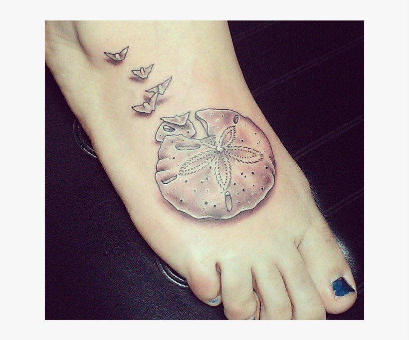 Sand Dollar Foot Tattoo, transparent png #830153