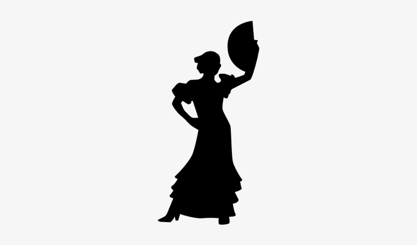 Flamenco Woman Female Silhouette Dancing Vector - Flamenco Dancer Silhouette, transparent png #830772
