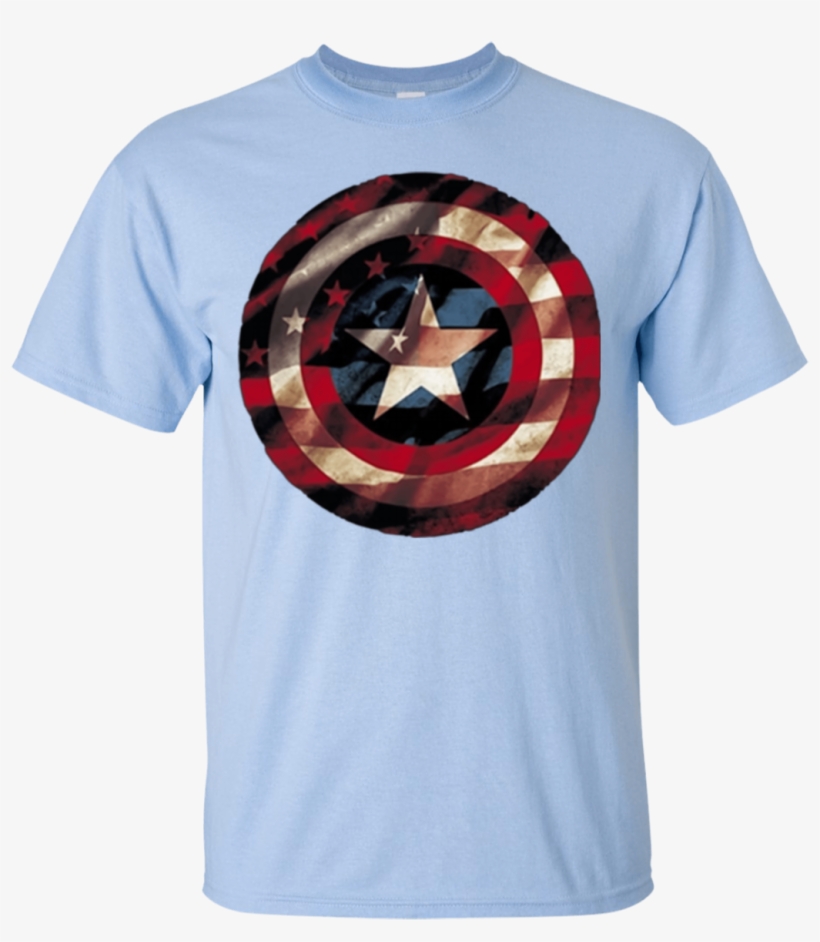 Marvel Captain America Avengers Shield Flag Shirt - T-shirt, transparent png #832140