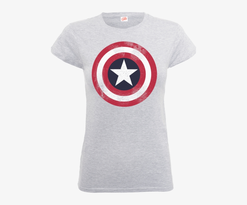 Marvel Avengers Assemble Captain America Distressed - Captain America T Shirt Distressed Shield Official, transparent png #832250