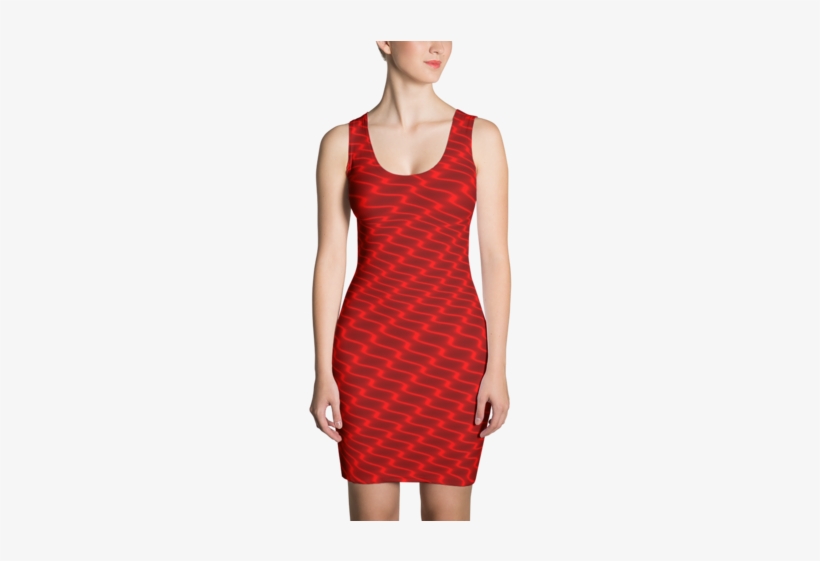 Neon Wavy Lines Red Dress - Themagicannex Dress - Witch In The Moon Sublimation, transparent png #832421