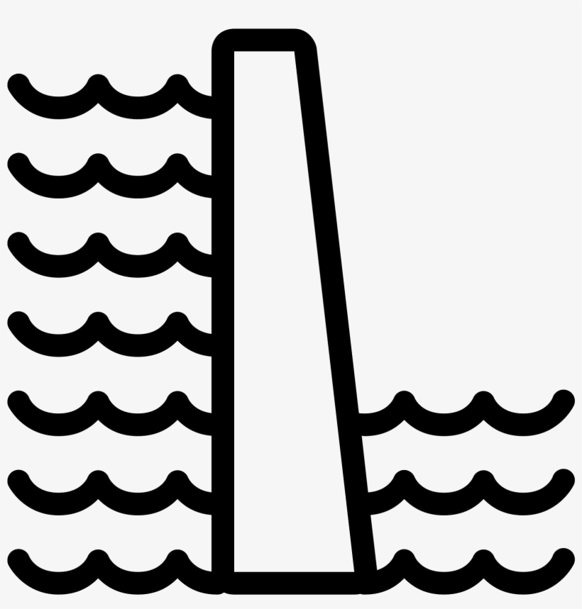 This Is An Image Of Two Sets Of Wavy Lines With A Dam - Icone Barrage, transparent png #832543