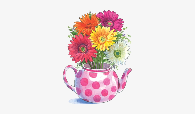 Tea Pot And Flowers Lg - Tea, transparent png #832748