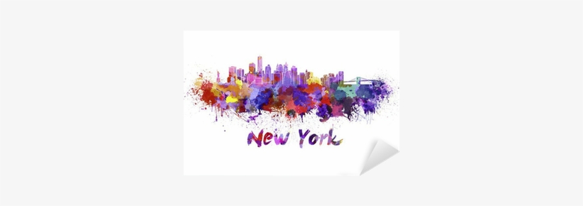 Poster: New York- Watercolors Inundation, 30x61cm., transparent png #832813