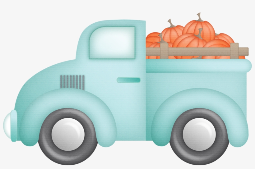 Autumn Love - Truck And Pumpkin Clipart, transparent png #833794