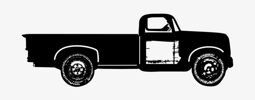 Truck, Farm Truck, Vintage Truck - Old Truck Clipart Black And White, transparent png #833981