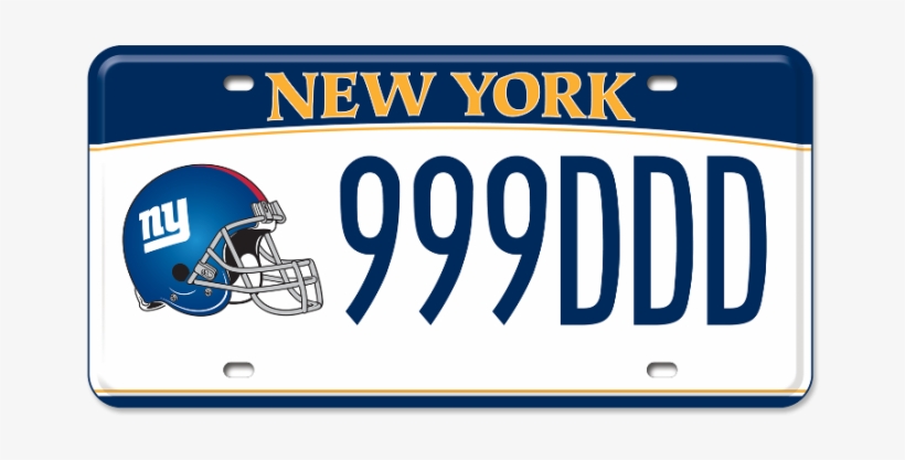Image Of A Ny Giants Custom Plates - Ny Fop License Plate, transparent png #834067
