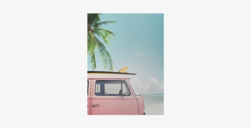 Vintage Car Parked On The Tropical Beach With A Surfboard - Fotorahmen Galerie Weiß (bht 22x32x2 Cm) Tawo Living, transparent png #834212