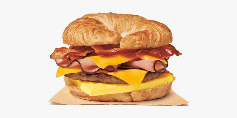 Fully Loaded Croissan'wich® - Burger King Breakfast Sandwiches, transparent png #834232