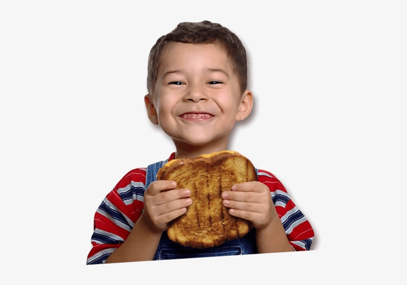 Say Cheese Kid Eating A Peanut Butter And Jelly Sandwich Free