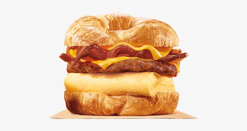 King Croissan'wich® With Sausage & Bacon - Burger King Croissan Wich, transparent png #834298