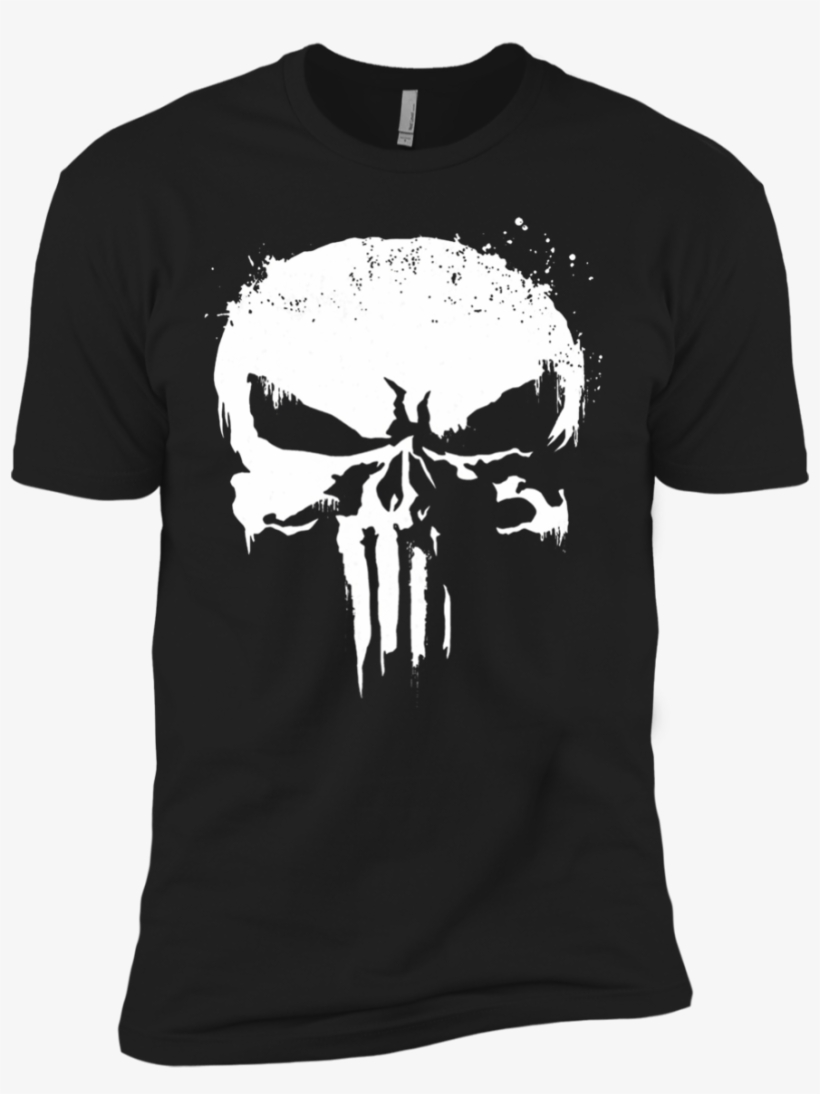 Marvel Punisher White Paint Splatter Skull Graphic - Bad Wolves Shirt, transparent png #837381