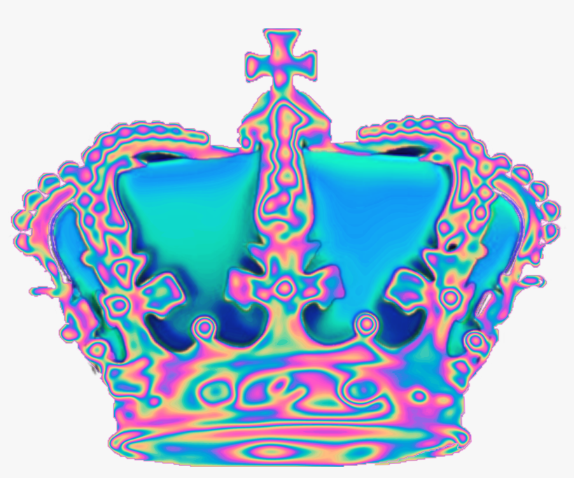 Holo Holographic Tumblr Vaporwave Aesthetic Crown Freet - Aesthetic Crown Png, transparent png #837549