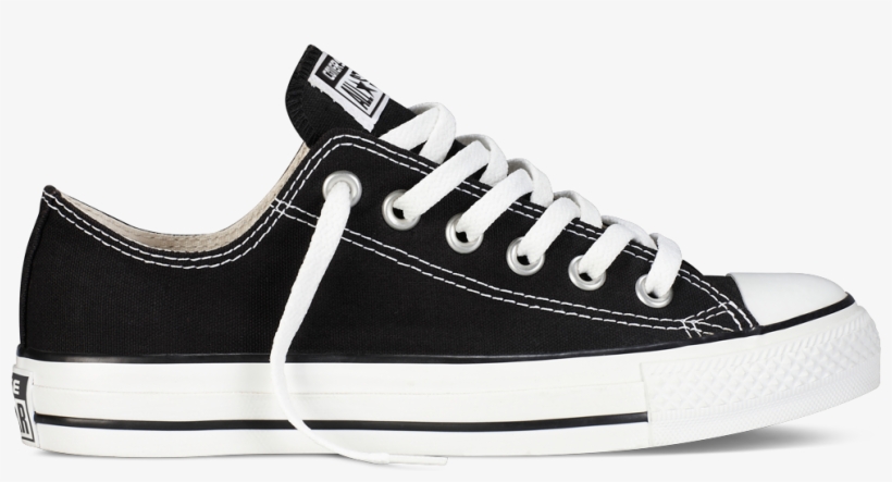 Converse Black Low Top - Black And White Low Cut Converse, transparent png #837929