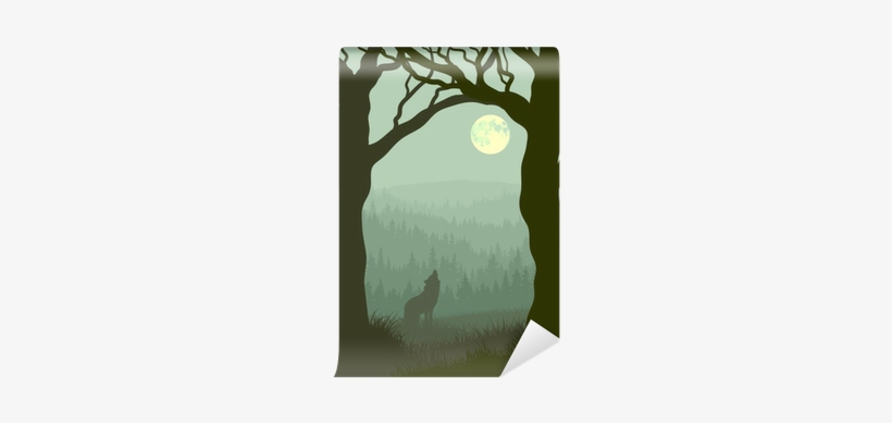 Square Illustration Of Wolf Howling At Moon - Robin Hood: Wolf's Head, transparent png #838291