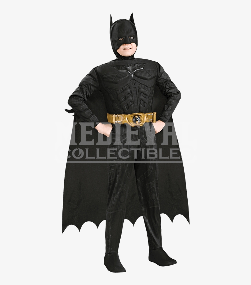 Boys Dark Knight Rises Deluxe Batman Costume - Batman Dark Knight Deluxe Muscle Chest Child Costume, transparent png #838310