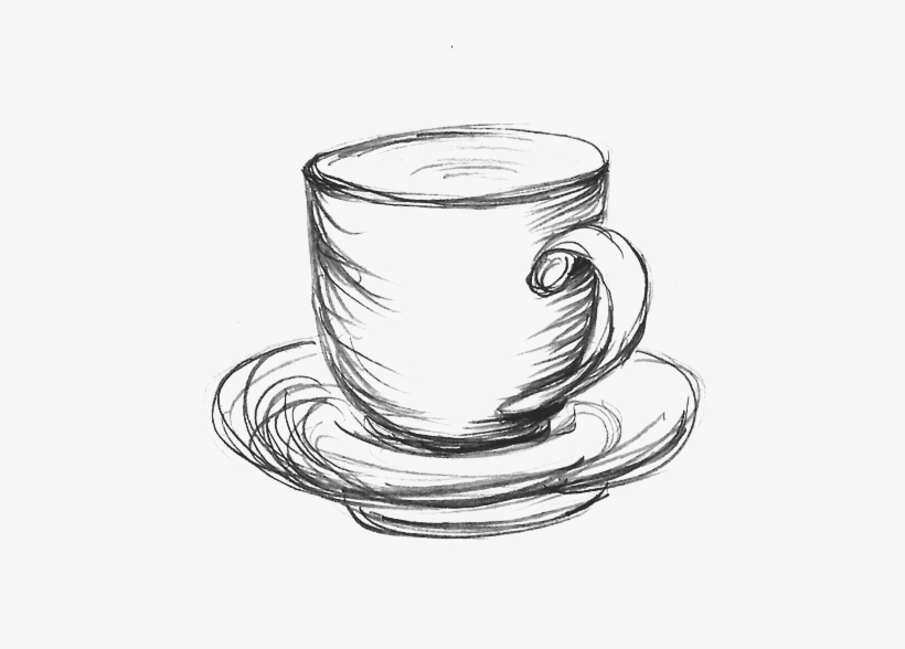 Drawn Tea Cup Transparent - Sketch Of A Teacup, transparent png #838505