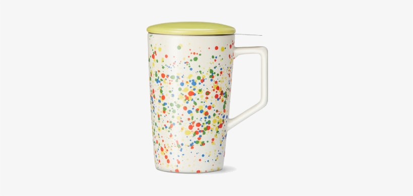Tea Cup Png Photos - White Splatter Infuser Mug By Teavana, transparent png #838828