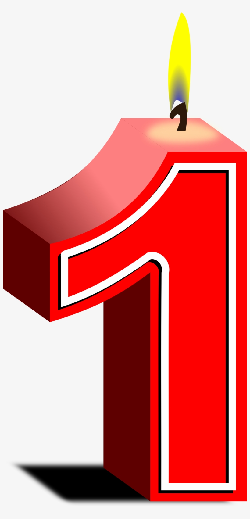 Clipart - 1 Birthday Candle Png, transparent png #838829