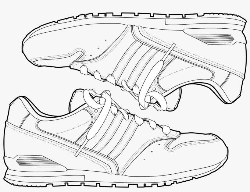 Drawn Converse Transparent - Running Shoe Coloring Pages, transparent png #838834
