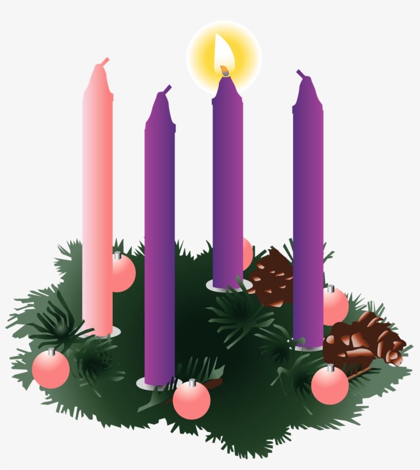 Clip Library Stock Four Purple Candles One Lit St James - Advent Candles Clipart, transparent png #839232