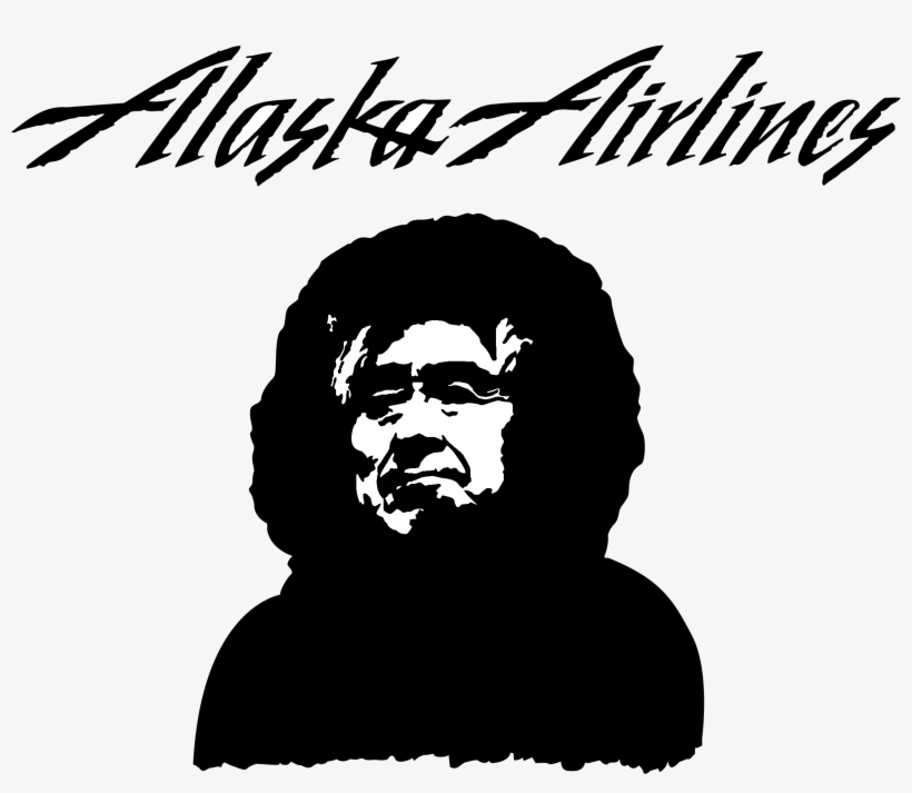 Alaska Airlines Logo Black And White - Alaska Airlines Symbol, transparent png #839742