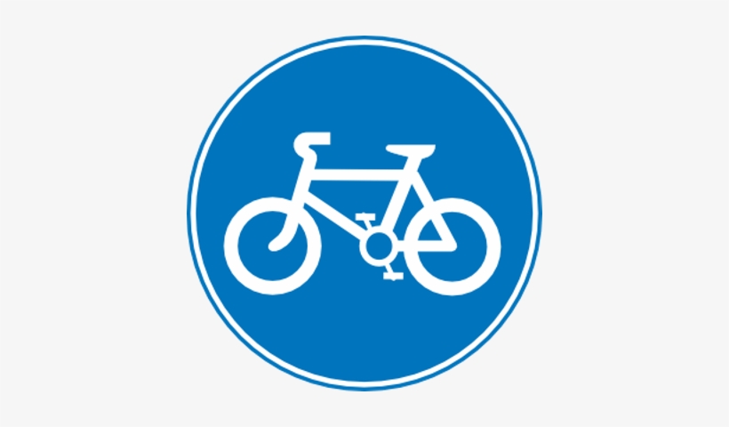 Bicycle Path Traffic Sign - Bicycle Sign Png, transparent png #839949