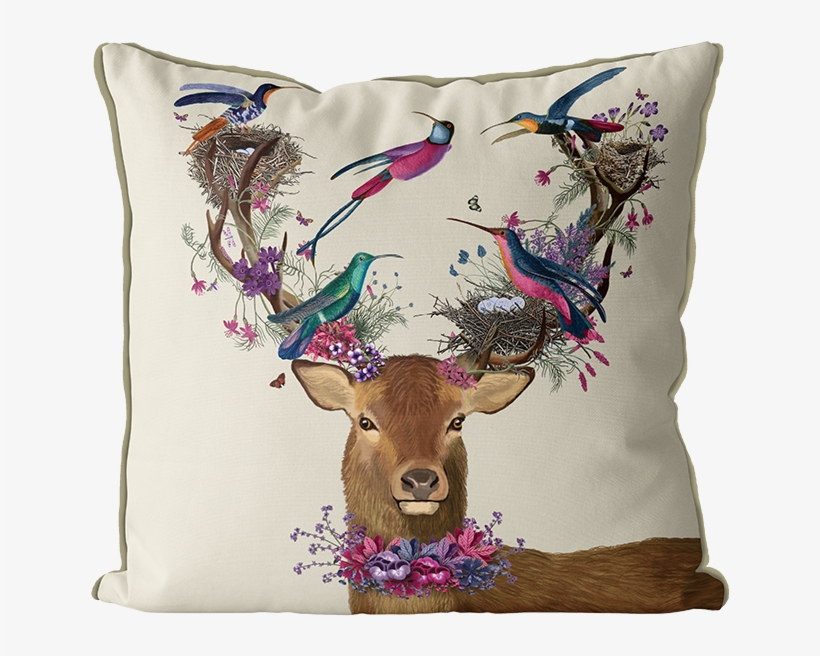 Deer Bird Keeper/trop Bird Pillow Cover - Bird, transparent png #8301146