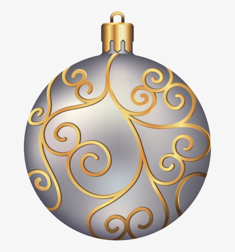 Christmas Labels, Christmas Graphics, Gold Christmas, - Silver And Gold Christmas Balls, transparent png #8302139