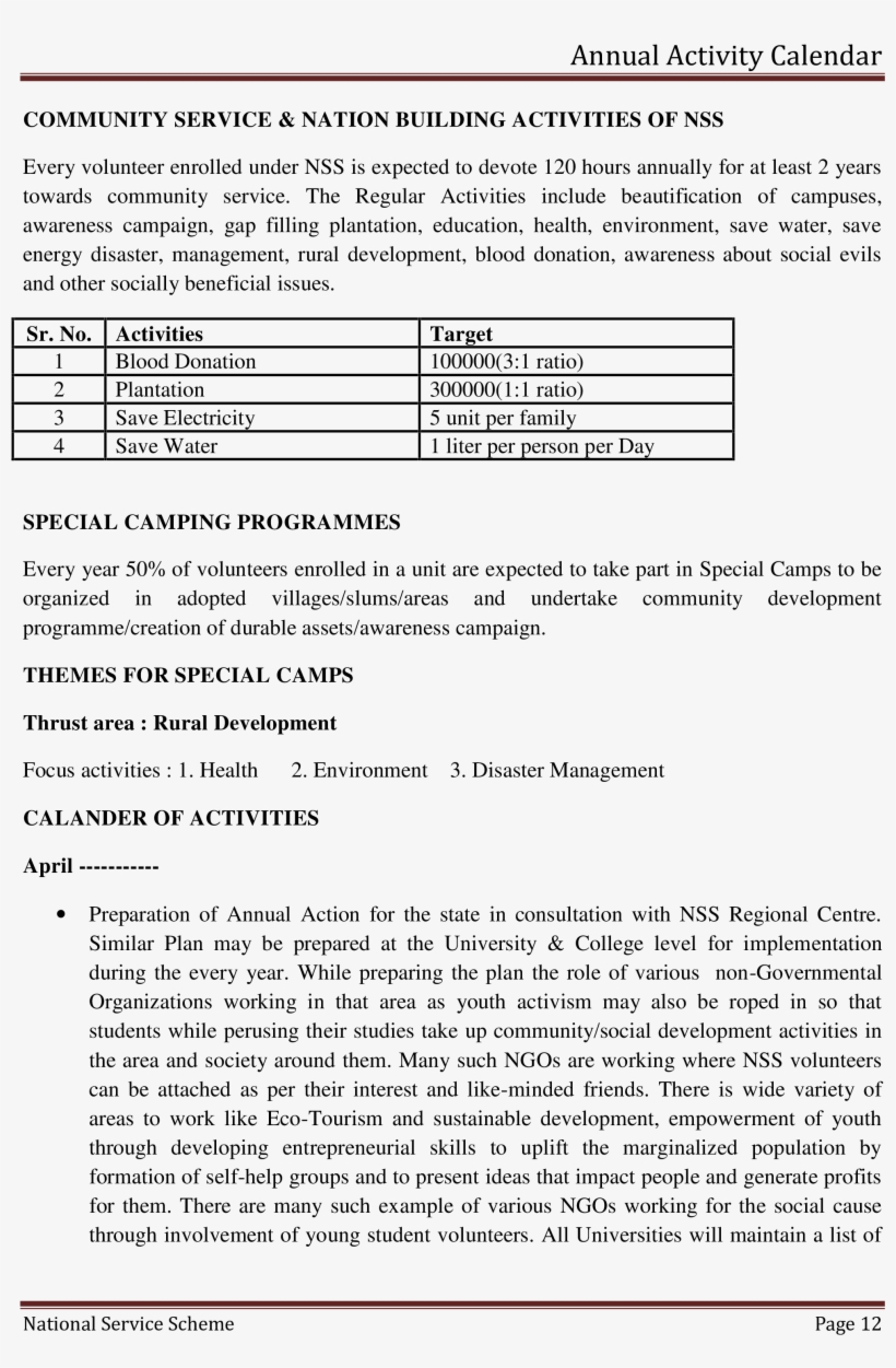 Annual Activity Calendar Main Image - Concept, transparent png #8303380